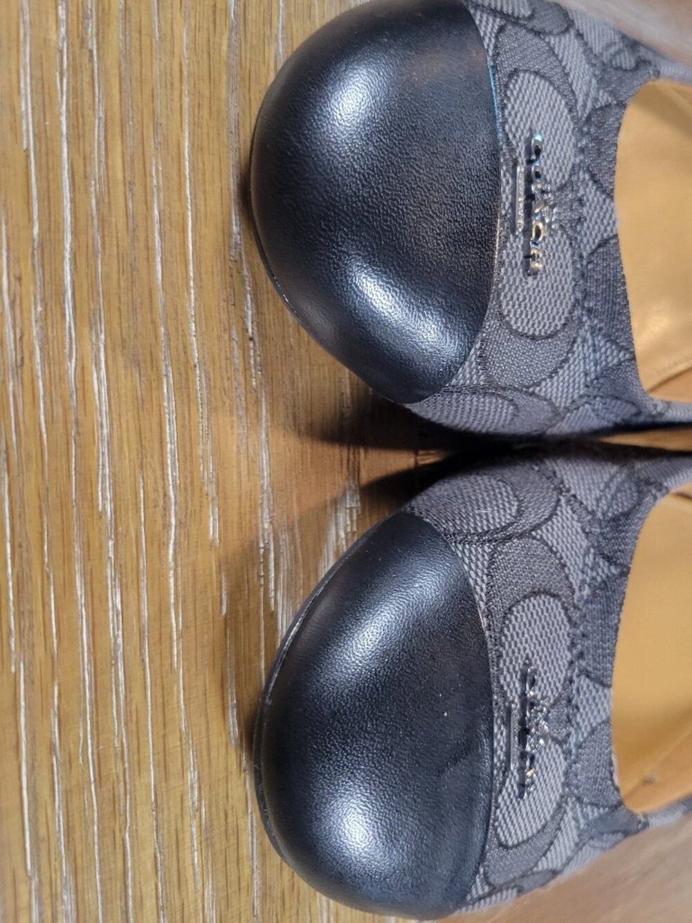 Coach Signature Canvas Cap Toe Ballet Flats Black Gray Women's 7.5B - Picture 6 of 9